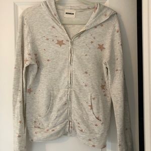 Monrow Stardust Zip Up Hoodie